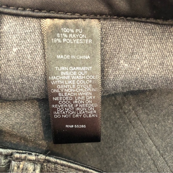 Express Faux Leather Pockets  A-line Mini Skirt Black - Picture 5 of 6